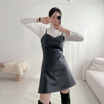러블리감성 / 슬기 가죽 민소매 미니 원피스