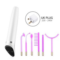 고주파온열치료기 리프팅 가정용 홈케어 마사지 고주파 전극 얼굴 지팡이 피부 Electrotherapy 기계 네온, 03 Violet UK Plug