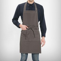 목걸이형 단색 앞치마 다크카키 배식용 청소용 세척