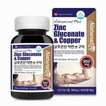 네추럴라이즈 글루콘산 아연 구리 100일분, 2통, 710mg