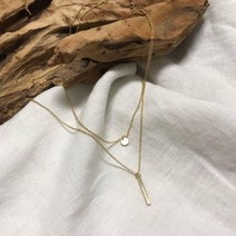 옷자락 [옷자락] 여자 가을 금장 은장 심플 막대 동그라미 세트 목걸이