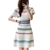 EAGLE PEAK 여름 기질 캐주얼 슬림핏 캐주얼 원피스