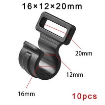 10pcs 텐트 후크 플라스틱 C 클립 천막 블랙 캠핑 캐노피 캐러밴 링크 폴 재사용 지원 실용 내구성, 16 20 12mm