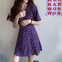 반팔 플라워 a라인 프릴원피스 레이스 플리치 미니원피스