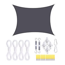 BAJIU 타프스크린 홀리데이타프 자외선 차단 그늘막 옥스퍼드 천 그늘막타프 액세서리 세트, 1.8*2m, 차콜그레이