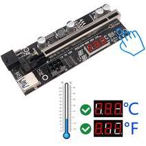 TISHRIC PCI-E 16X 라이저 PCIE 익스텐더 GPU 채굴 그래픽 카드 어댑터 (온도 디스플레이 포함) 광업 용 PCI EXPRESS, 1PCS Riser, 01 60cm Riser Card