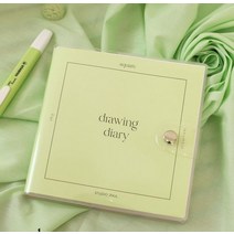 K-mate스퀘어 드로잉 다이어리 스케치 캘린더 노트 플래너 일기, 애플 그린