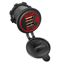 캠핑카 카라반 QC3.0 소켓 USB 2포트 방우 DIY 볼트 충전 매립형 시가 원형 게이지