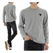 [꼼데가르송] AZ T122 GREY 블랙하트 와펜 티셔츠