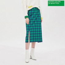 베네통 베네통 밀라노 체크 랩스커트 BASK55061_GN