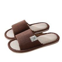 리빙엔젤 푹신 발편한 커플 심플한 깔끔한 디자인 거실 남녀 슬리퍼 신혼 실내 거실화, 브라운