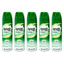 유한양행 해피홈 에어로솔 모기.파리살충제 500ml x 5 피톤치드향, 5개