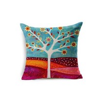 다채로운 나무 프린트 가정용 소파 베개 아늑한 소파 쿠션 45x45cm 홈 장식 베개 사각 플레인 펀다 알모파다, 45x45cm only cover, 빨간