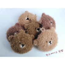 핸드메이드곰돌이수세미 곰돌이호빵수세미 손뜨개수세미, 코코아, 1개입