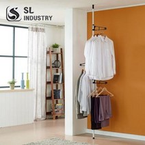 베이직 고정식 1단 폴행거(블랙1단) /철제형옷걸이, 블랙