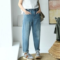 하렘 청바지 바지 빈티지 루즈핏 미코코 아티스틱 워시 그라운드 화이트 스크래치 루즈 룩 스키니 하이 웨이스트 할란 무