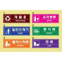 분리수거 표지/쓰레기 분리수거/포맥스/300-100mm/양면테입부착, 4