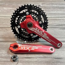 SLX XT 자전거 크랭크 104BCD MTB 세트 시마노 더블트리플 스피드 체인링 할로우 통합 BB 부품, 04 crankset red
