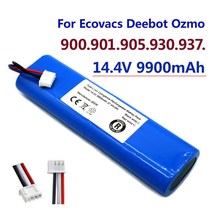 전동킥보드보조배터리 100 로봇 ecovacs deebot ozmo 14.4v 9900mah 진공 청소기 용 18650 배터리 기원 900 901 905 930 937 참신, 1pcs 배터리