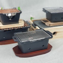 오메가키친 국내생산 일본식 개인화로 SET 미니 2인 그릴포함 가정용 이자카야, 03-신직화로) S-1A 구이망 석쇠 set