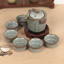 균열 6인 다기세트(HS-0020), 혼합색상, 1세트, 다관+잔6p