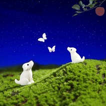 하늘보는 강아지 애완견 동물 피규어 테라리움 재료 소품 미니어처, 대