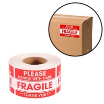 WWB038389영문 파손주의 취급주의 스티커 롤 500매/파손주의스티커/취급주의스티커/파손주의택배스티커/깨짐주의스티커/취급주의스티커롤/취급주의라벨, 영문 파손주의 스티커1롤 500매