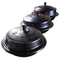 일오삼 무쇠 통주물 가마솥 10인용 24cm 인덕션겸용, 블랙