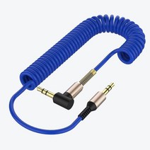 3.5MM 봄 오디오 케이블 3.5 잭 잭 AUX 케이블 헤드폰 아이폰 자동차 남성 남성 AUX 코드 스프링 케이블에, 04 파란_01 0.4m-2m