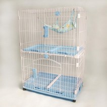 고양이 철장 하우스 2단 놀이장 블루 고양이케이지 싱글족 고양이장