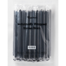 캐처스 개별포장 일자빨대 블랙 100개입, 1개, 100개