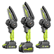 더툴즈 무선 체인톱 전기톱 전동톱 충전 미니 소형 가정용 4인치, 기본형 21V 배터리 2개 풀세트