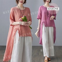 Makone 상표등록 생활한복 매듭우리옷 면 저고리+바지 한복 세트