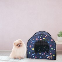 강아지 하우스 중형견 사계절 하우스 국산제조 소재 펫하우스 집, 네이비로보트
