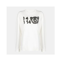 [명품]여성 MM6 23SS 넘버링로고 화이트 맨투맨 S52GU0196 S25537 101 S52GU0196S25537101