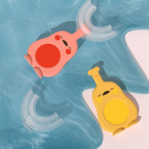 나와아기 실리콘 U자형 유아 두돌아기 칫솔 어린이집 생일선물 답례품 아이좋아 주니어, 핑크-오리