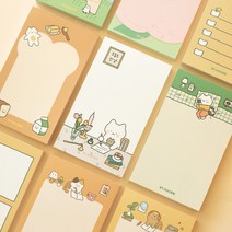 바이나쿠 안냥2 메모지 삼색고양이 쪽지 메시지 다꾸 다이어리 커스텀 꾸미기 귀여운, 14 슈퍼냥