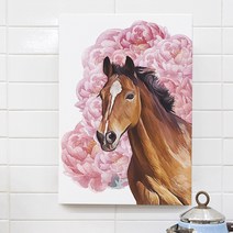 말 그림 팔마도 칠마도 그림 행운 캔버스 액자 사무실 활력 기운 행마도, 21.모란과 홍마