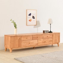 [바우미스트] 바티 고무나무 원목 TV 거실장 2000, 상세 설명 참조