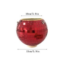 디스코 볼 실내 화분 보헤미안 스타일 꽃 로프 거울 행잉 바구니 정원 장식 꽃병, red 15