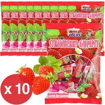 오키오 달콤한 딸기젤리 스트로베리 구미 젤리 100g x10팩 간편간식, 스트로베리 구미 젤리 100g x 10팩