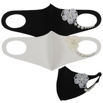 패션마스크 큐빅마스크 반짝이 입체 보석마스크 마스크 진주레이스꽃잎