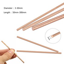 견고한 1pcs 구리 막대 라운드 바 diameter3-30mm 길이 50-300mm 핸들 재료 볼트 금속 공예 및 작업 취미, 01 Dia 3mm_01 100mm