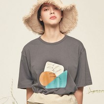아템포 프린팅 반팔티 남녀공용 루즈핏 티셔츠 캐주얼 커플티