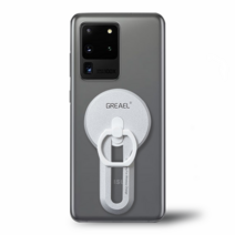 그리엘 무선충전 슬라이드 스마트아이링 핸드폰그립거치대 초슬림, 실버, 1개