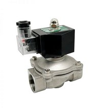 상시 닫힘 전기 솔레노이드 밸브 스테인리스 스틸 IP65 DIN 코일 고온 1/2 3/4 1 2 24V 230V 12V, 1/2