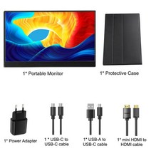 156 인치 165Hz 휴대용 모니터 2K 25601440 IPS HDR Freesync 듀얼 스피커 디스플레이 컴퓨터 노트북 Xbox, 01 With protective case