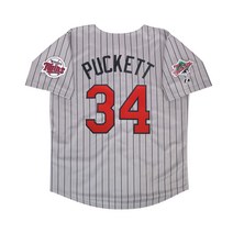 커비 퍼켓 1991 미네소타 트윈스 월드 시리즈 홈 로드 남성용 져지