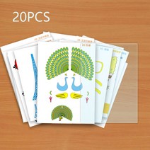 어린이 3d펜 3d프린터 저온3d펜 드로잉 간단조작 DIY 3d용품 3d 펜 페인팅 종이 그래피티 보드 템플릿 복사 패턴 무작위 20 참조 도면 용지 모델, [01] 20 patterns