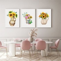 셀러허브 감성 수채화 해바라기 그림 액자 No1 10 캔버스 20호, 1번／20호53x73cm(캔버스액자옆면검정)